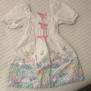 Gymboree White Dress with Pink and Purple Accents